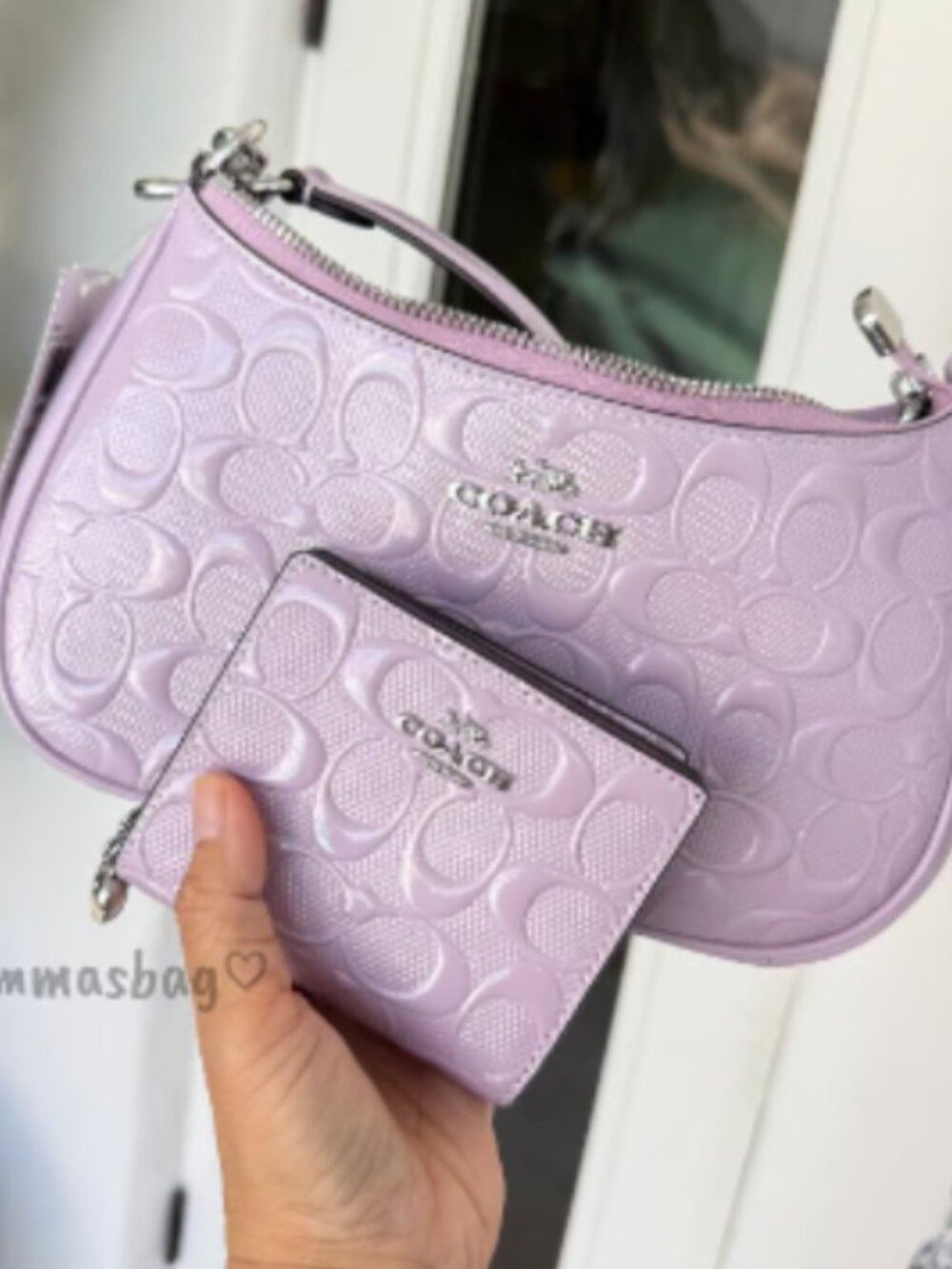 Bundle‼️Coach Teri Shoulder Bag CDA98 & Snap Wallet CDF21 Light Violet